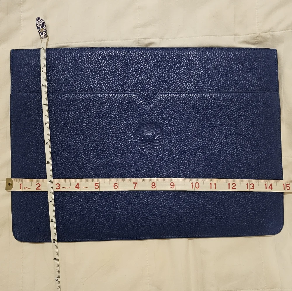 Blue Leather Underarm Portfolio -  13″ Laptop Sleeve by Royce